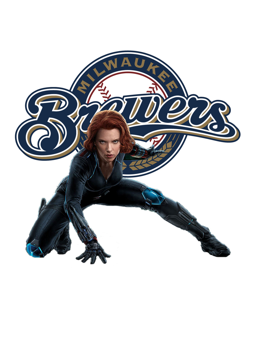 Milwaukee Brewers Black Widow Logo vinyl decal